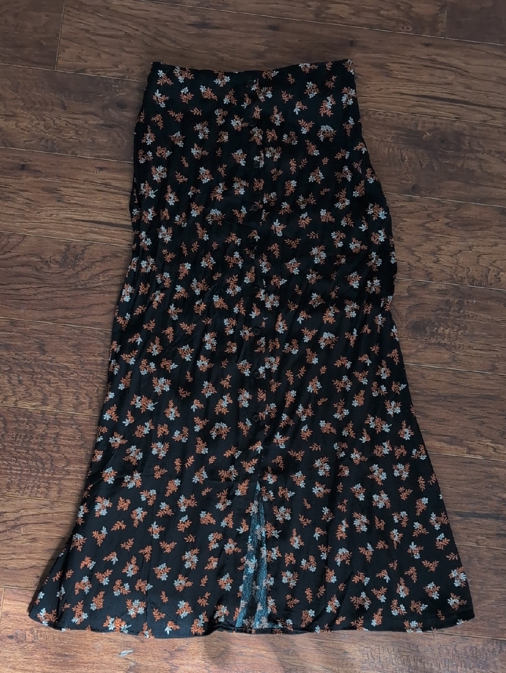 NWT The Workshop Republic Clothing Black Maxi Skirt -  Floral Print